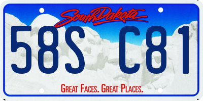 SD license plate 58SC81