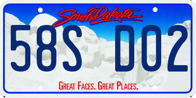 SD license plate 58SD02
