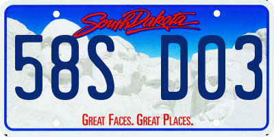 SD license plate 58SD03