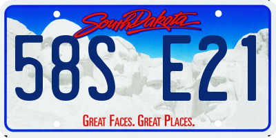 SD license plate 58SE21