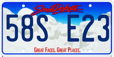 SD license plate 58SE23