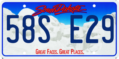 SD license plate 58SE29