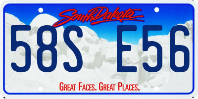 SD license plate 58SE56