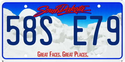 SD license plate 58SE79