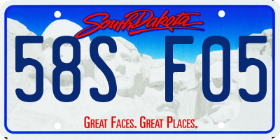 SD license plate 58SF05