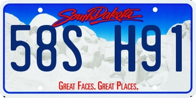 SD license plate 58SH91
