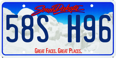 SD license plate 58SH96