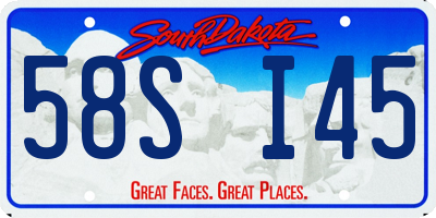 SD license plate 58SI45