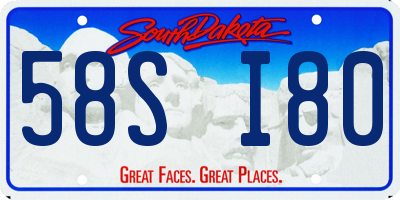 SD license plate 58SI80