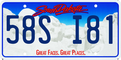 SD license plate 58SI81