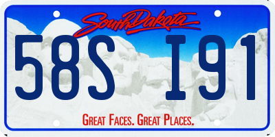 SD license plate 58SI91