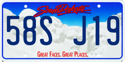 SD license plate 58SJ19