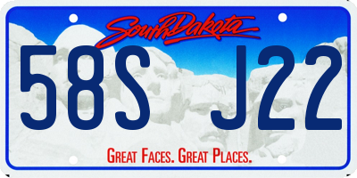 SD license plate 58SJ22