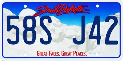 SD license plate 58SJ42