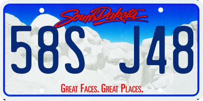 SD license plate 58SJ48