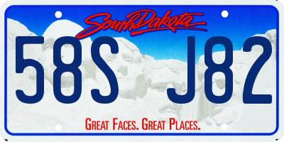 SD license plate 58SJ82