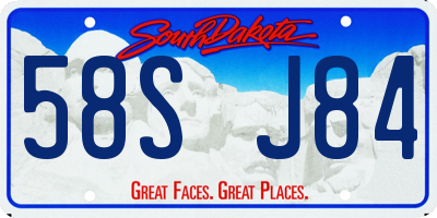 SD license plate 58SJ84