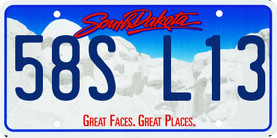 SD license plate 58SL13