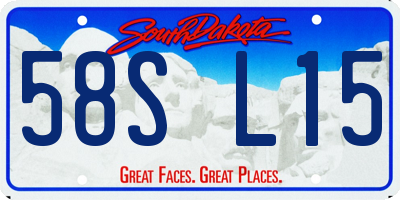 SD license plate 58SL15