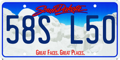 SD license plate 58SL50