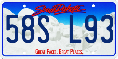 SD license plate 58SL93