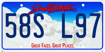 SD license plate 58SL97