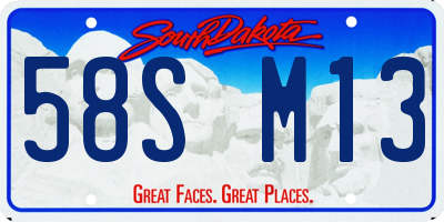 SD license plate 58SM13