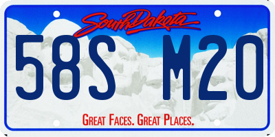 SD license plate 58SM20