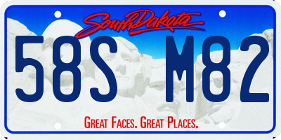 SD license plate 58SM82