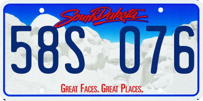 SD license plate 58SO76