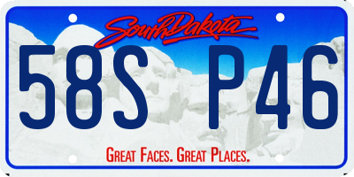 SD license plate 58SP46