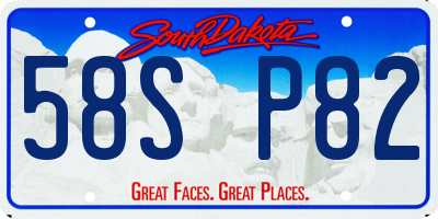 SD license plate 58SP82