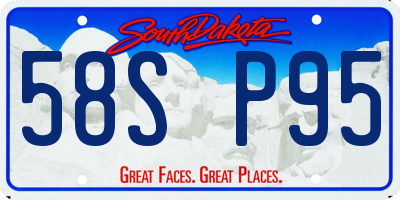 SD license plate 58SP95