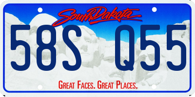 SD license plate 58SQ55