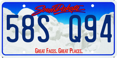 SD license plate 58SQ94