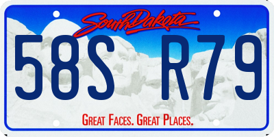 SD license plate 58SR79