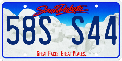 SD license plate 58SS44