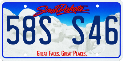 SD license plate 58SS46