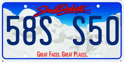 SD license plate 58SS50