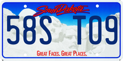 SD license plate 58ST09