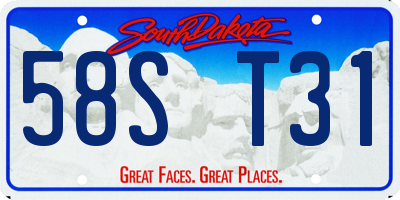 SD license plate 58ST31