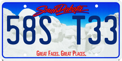 SD license plate 58ST33