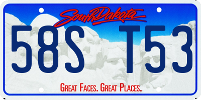 SD license plate 58ST53