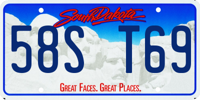 SD license plate 58ST69
