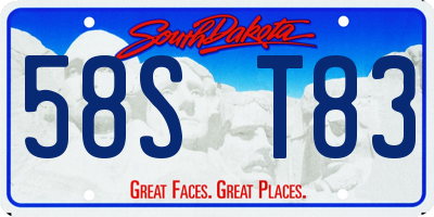 SD license plate 58ST83