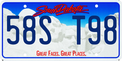 SD license plate 58ST98