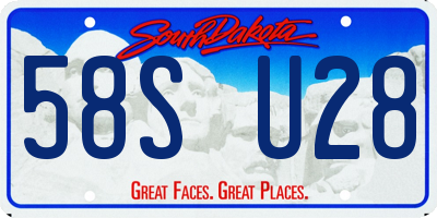 SD license plate 58SU28