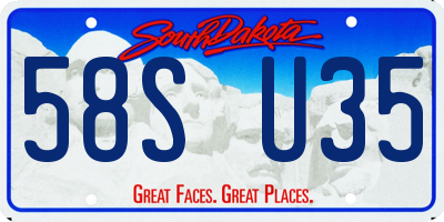 SD license plate 58SU35