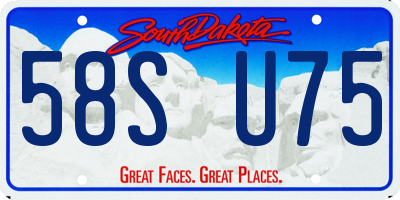 SD license plate 58SU75