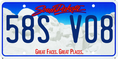 SD license plate 58SV08